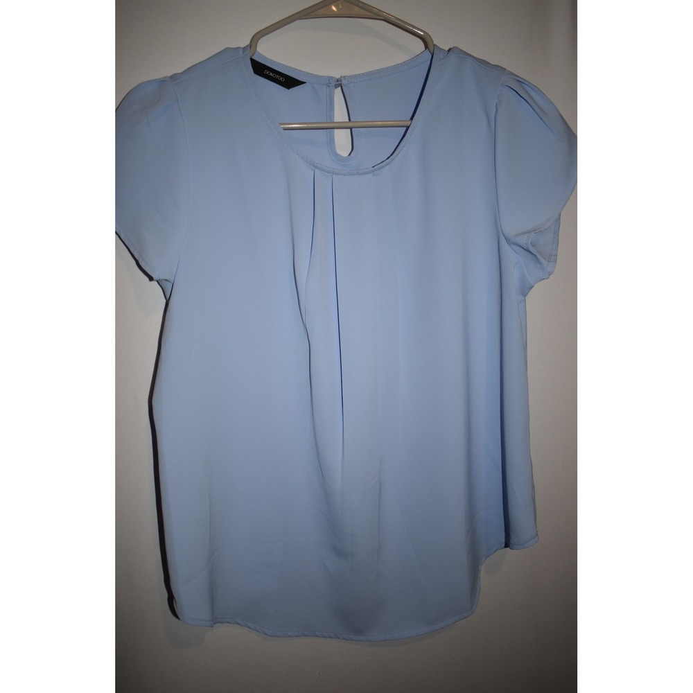 Dokotoo Women's Round Neck Pleated Short Sleeve Blouse Size Medium‎